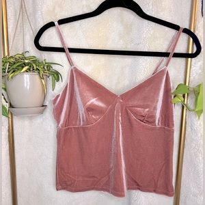 🪷 Dusty Pink Velvet Cropped Cami Top 🪷